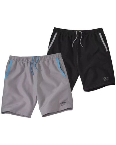 Atlas For Men Surf Microfibre Shorts Pack Of 2 - Grey
