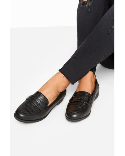 Yours Extra Wide Fit Croc Loafers - Black