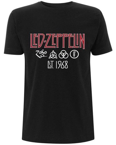 Led Zeppelin Est 1968 Symbols T-shirt - Black