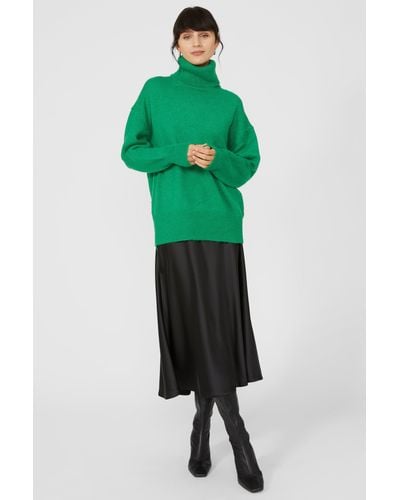 PRINCIPLES Roll Neck Longline Knitted Jumper - Green