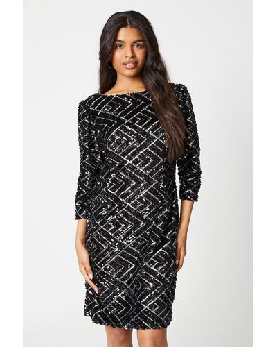 Wallis black sparkle dress cheap