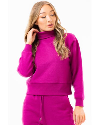 Hype Berry Roll Neck Sweatshirt - Pink