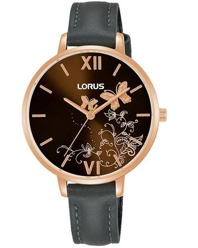 Lorus Gold Plated Stainless Steel Classic Analogue Quartz Watch - Rg202tx9 - Black