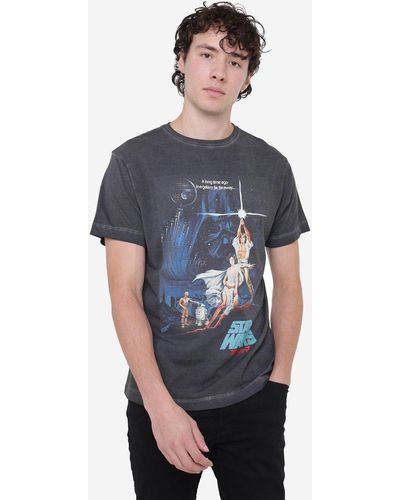 Star Wars Retro Mens Vintage Wash T-shirt - Blue
