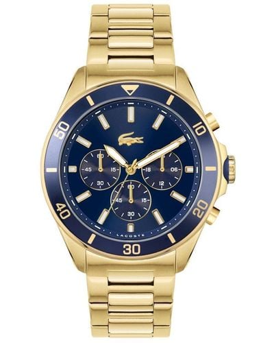 Lacoste Tiebreaker Gold Plated Stainless Steel Fashion Watch - 2011151 - Blue