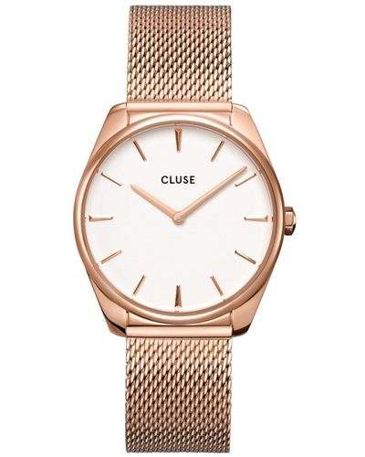 Cluse Feroce Stainless Steel Fashion Analogue Quartz Watch - Cw0101212002 - White
