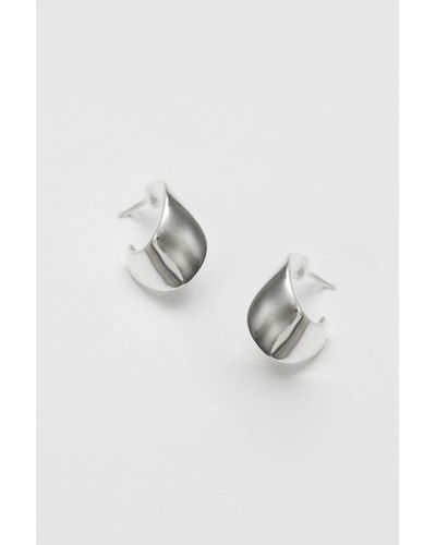 Simply Silver Recycled Sterling Silver 925 Clean Polished Twist Hoop Earrings - Blue