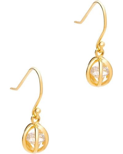 Pure Luxuries Gift Packaged 'vianne' 18ct Yellow Gold Plated 925 Silver Drop Earrings - Metallic