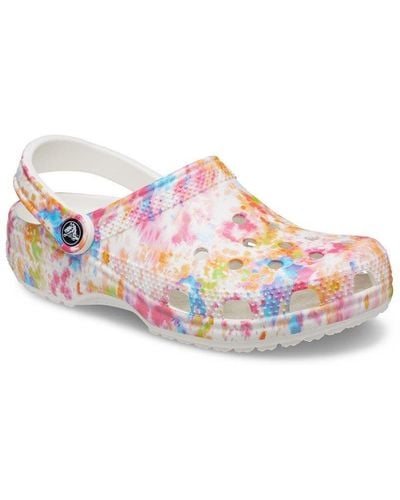 Crocs™ 'classic Tie-dye Graphic' Slip-on Shoes - Pink