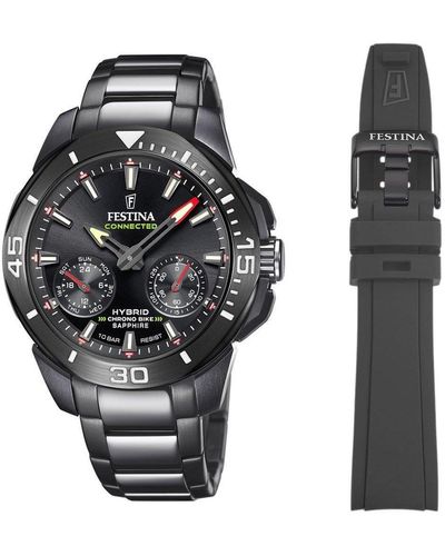 Festina Stainless Steel Analogue Quartz Hybrid Watch - F20648/1 - Black