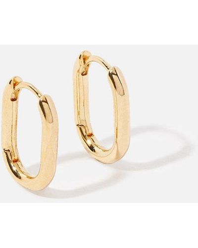 Accessorize Gold-plated Oval Hoop Earrings - Metallic