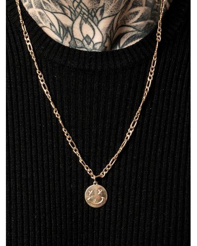 SVNX Smiler Pendant Chain Necklace - Black