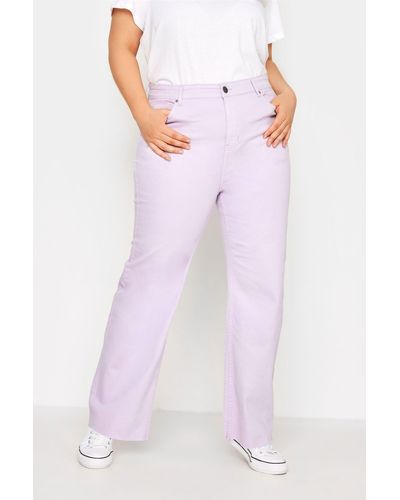 Yours Wide Leg Jeans - Pink