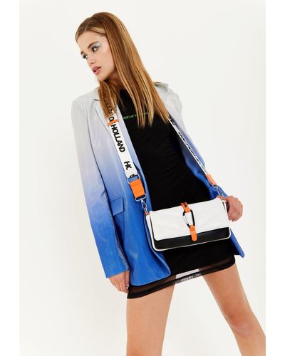 House of Holland Black And White Crossbody Bag - Blue
