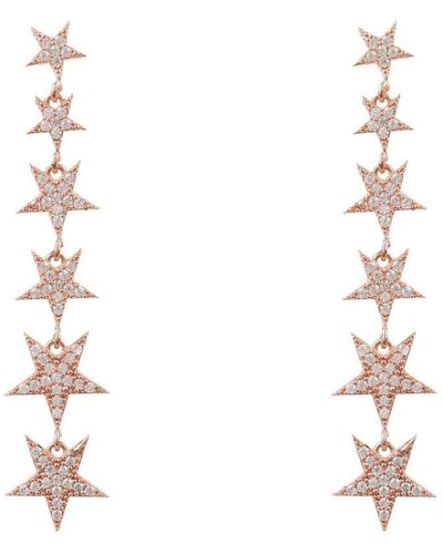 LÁTELITA London Graduated Star Drop Earrings Rosegold - White