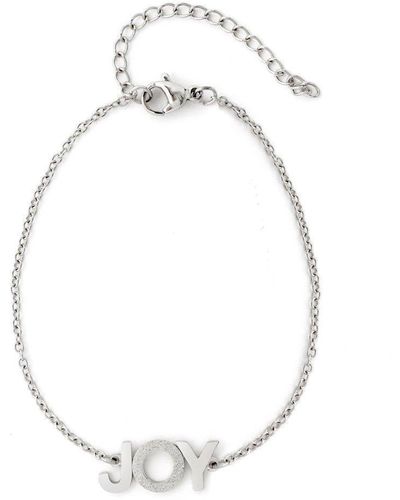 Joy by Corrine Smith Joy Positive Affirmation Bracelet Silver Plated - White
