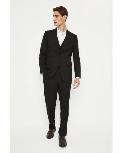 Burton Plus And Tall Tailored Black Suit Trousers