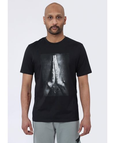 Religion Regular Fit T-shirt With Chest Graphic - Black