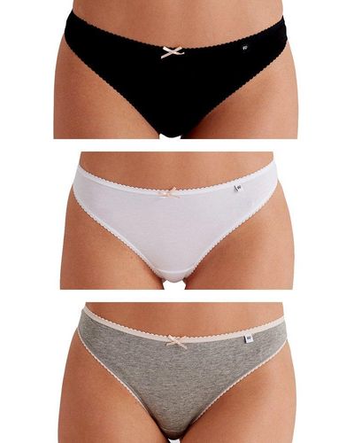 Pretty Polly Alice Thong 3 Pair Pack - Black