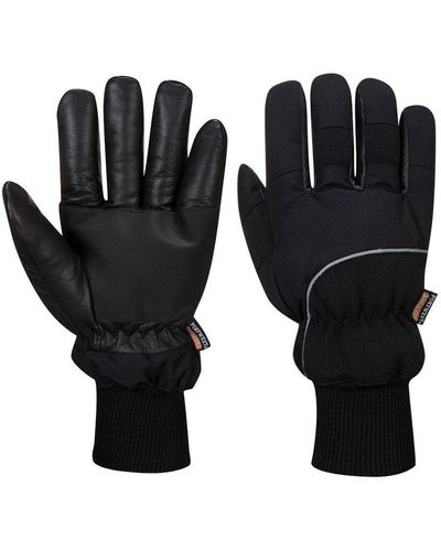 Portwest A751 Apacha Leather Cold Store Gloves - Black
