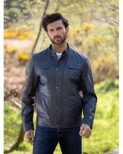 Lakeland Leather 'Latrigg' Leather Jacket - Blue