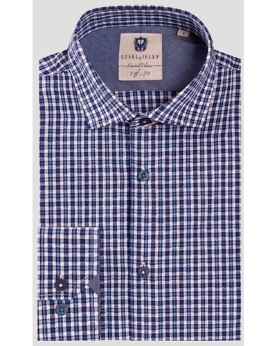 Steel & Jelly Blue Check Limited Edition Slim Fit Shirt
