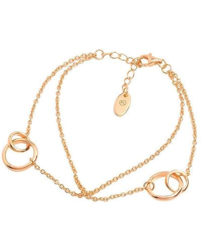 Pure Luxuries Gift Packaged 'sieger' 18ct Rose Gold Plated 925 Silver Dual Bracelet - Metallic