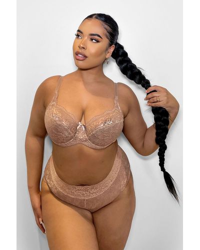 Yours Lace Non-padded Bra - Brown