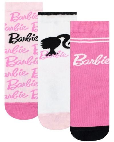 Barbie Ankle Socks 3 Pack - Pink