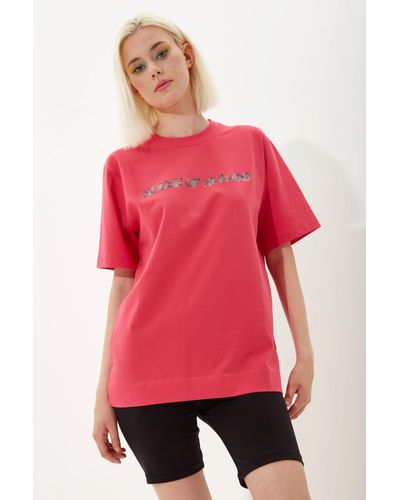 House of Holland Hot Pink Transfer Printed T-shirt - Red