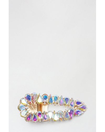 Dorothy Perkins Holographic Stone Cluster Hair Slide - Metallic