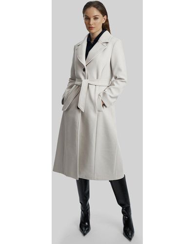 James Lakeland Three Buttons Belted Coat - White