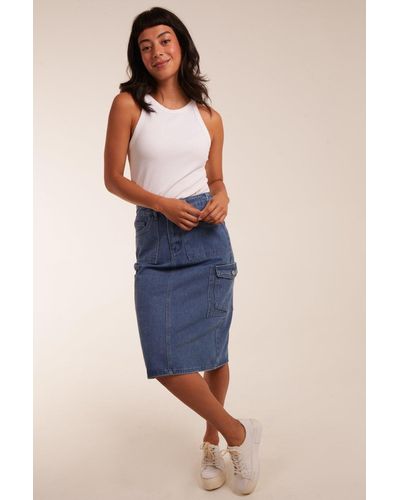 Blue Vanilla Pocket Denim Skirt - Blue
