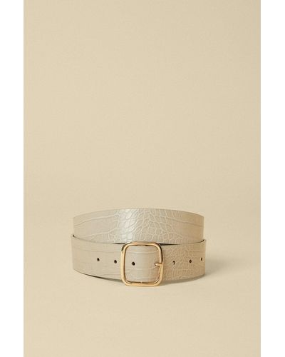 Oasis Rounded Edge Square Buckle Belt - Natural