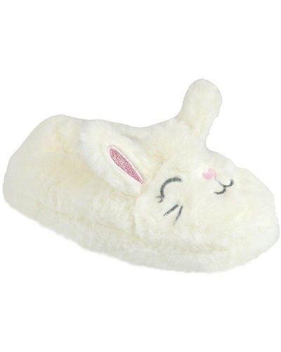 Slumberzzz Plush Bunny Slippers - White