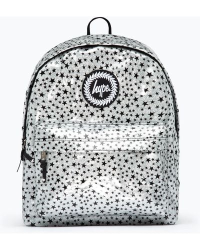 Hype Silver Glitter Star Backpack - Grey