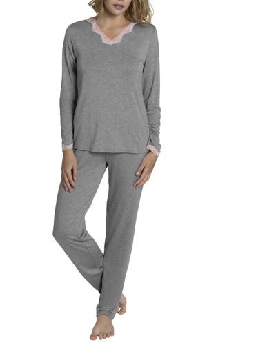 Lisca 'gabrielle' Jersey Pyjama Set - Grey