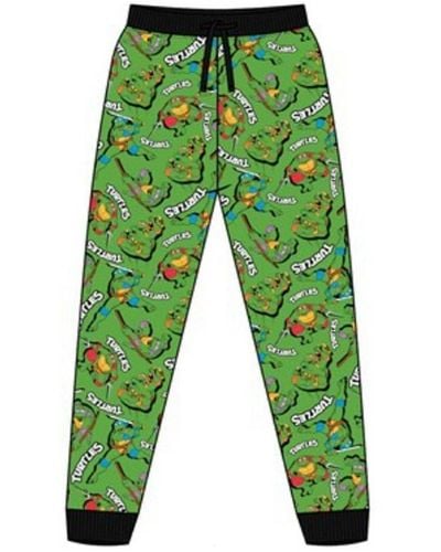 Universal Textiles Teenage Mutant Ninja Turtles Repeat Print Lounge Trousers - Green