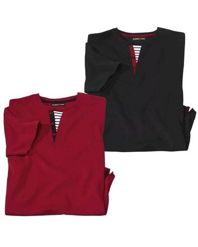 Atlas For Men Short-sleeved T-shirt Pack Of 2 - Red