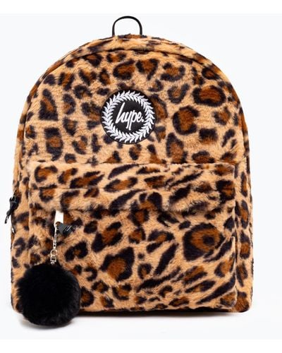 Hype Brown Leopard Fur Backpack