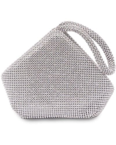 Paradox London Diamante 'dua' Pouch Handbag - White