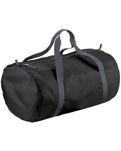 Bagbase Packaway Barrel Bag Duffle Water Resistant Travel Bag (32 Litres) - Black