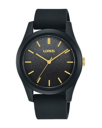 Lorus Silicone Strap Plastic/resin Classic Analogue Quartz Watch - Rg267tx9 - Black