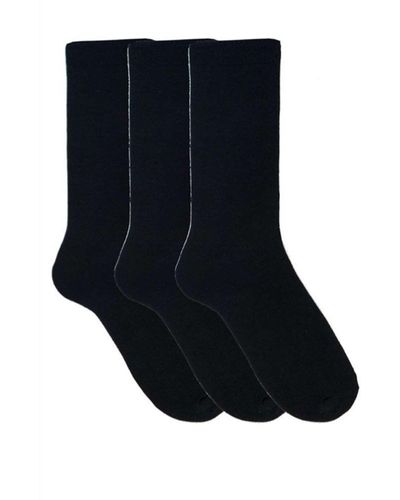 Universal Textiles Cotton Rich Plain Black Socks (pack Of 3)