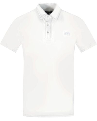 Class Roberto Cavalli Brand Logo White Polo Shirt