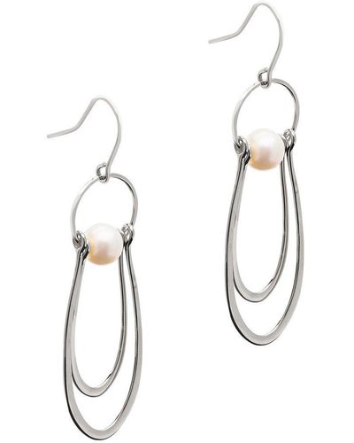 Pure Luxuries Gift Packaged 'isadora' 925 Silver & Freshwater Pearl Drop Earrings - White