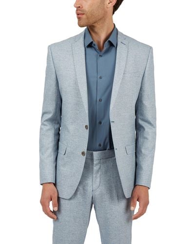 Limehaus Texture Slim Suit - Blue