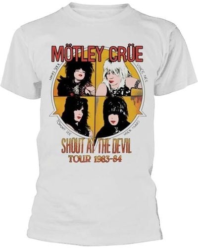 Rocksax Motley Crue T Shirt - Shout At The Devil Amplified Vintage - White