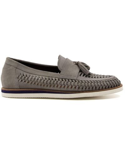 Dune 'buckey' Leather Casual Shoes - Grey