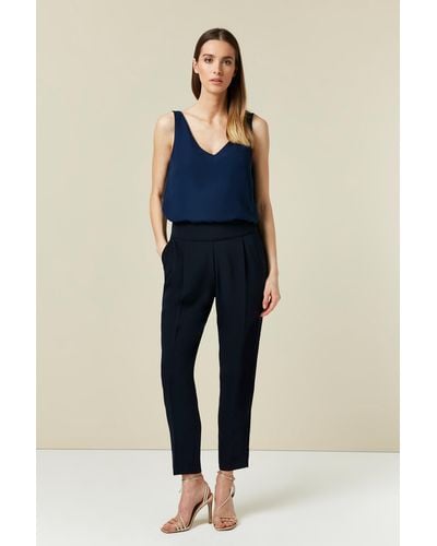 Wallis Navy Relaxed Pull On Trouser - Blue